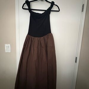 Black and Brown Two-Tone Maxi Dress
